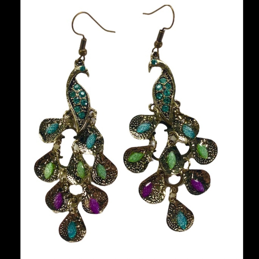 New boho dangling Peacock Earrings